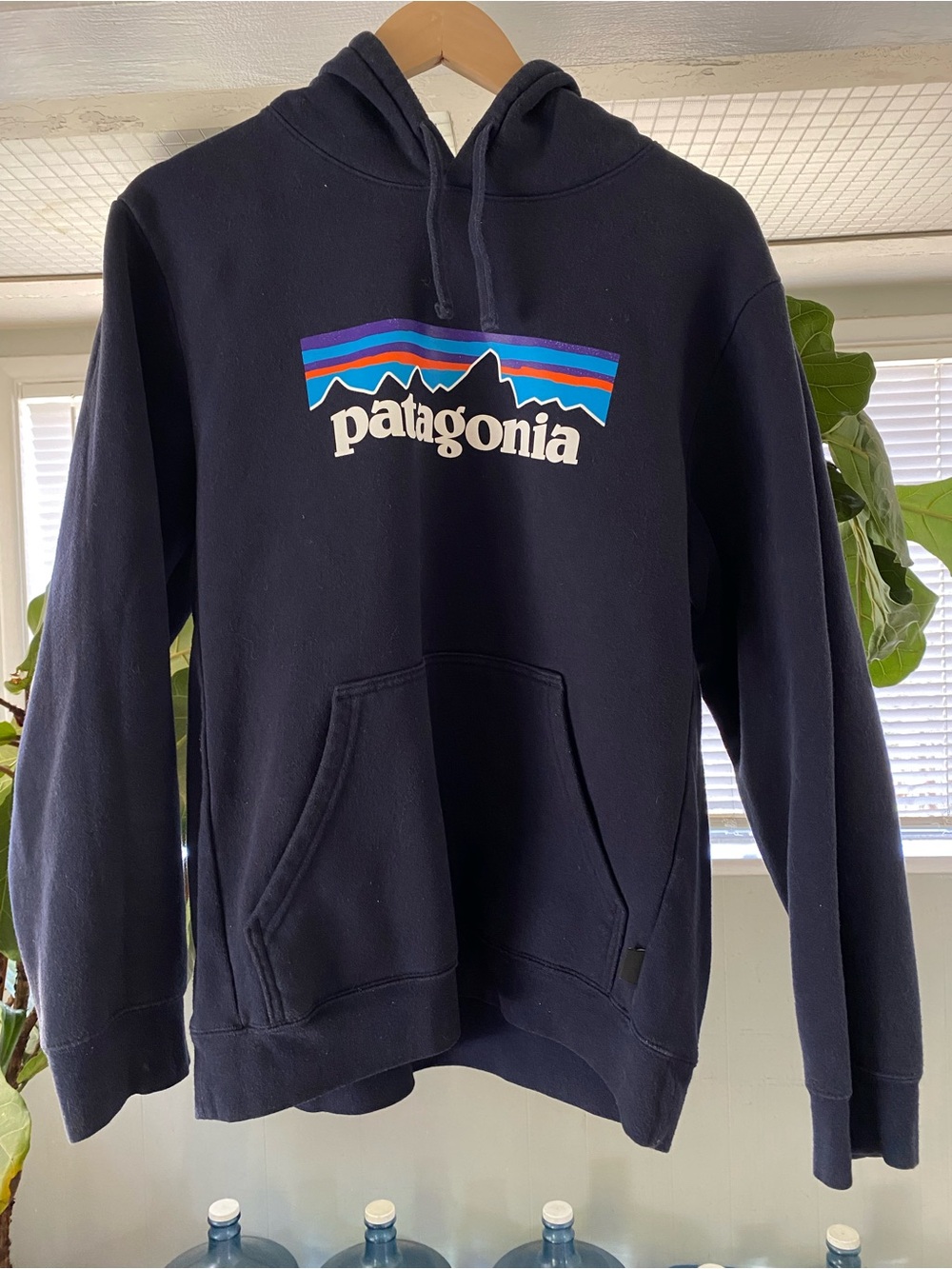 Patagonia Logo Uprisal Hoodie Men’s M Women’s L Color Navy Blue
